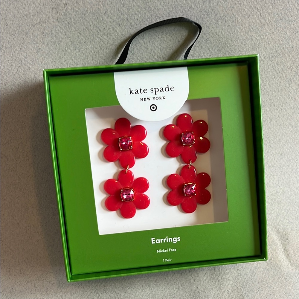 Kate spade Red Flower Earrings
